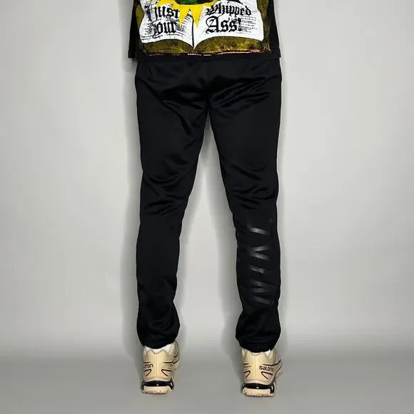 Vintage Y2K Nike Sweatpants Mens S Jet Black Subtle Swoosh Polyester Joggers - Picture 3 of 4